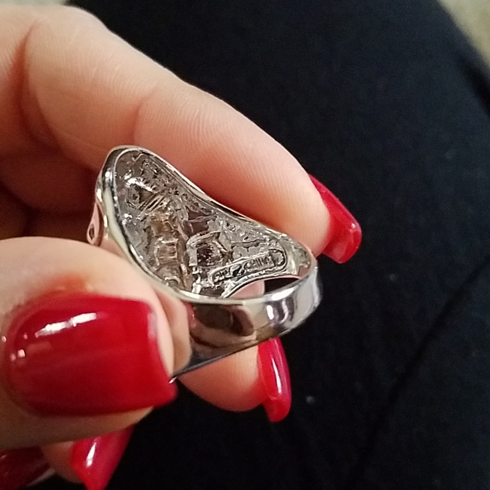 Hammered Silver Cuff Ring - image 3